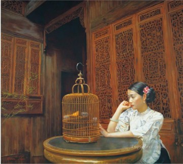 Chino Painting - Chica china canaria Chen Yifei